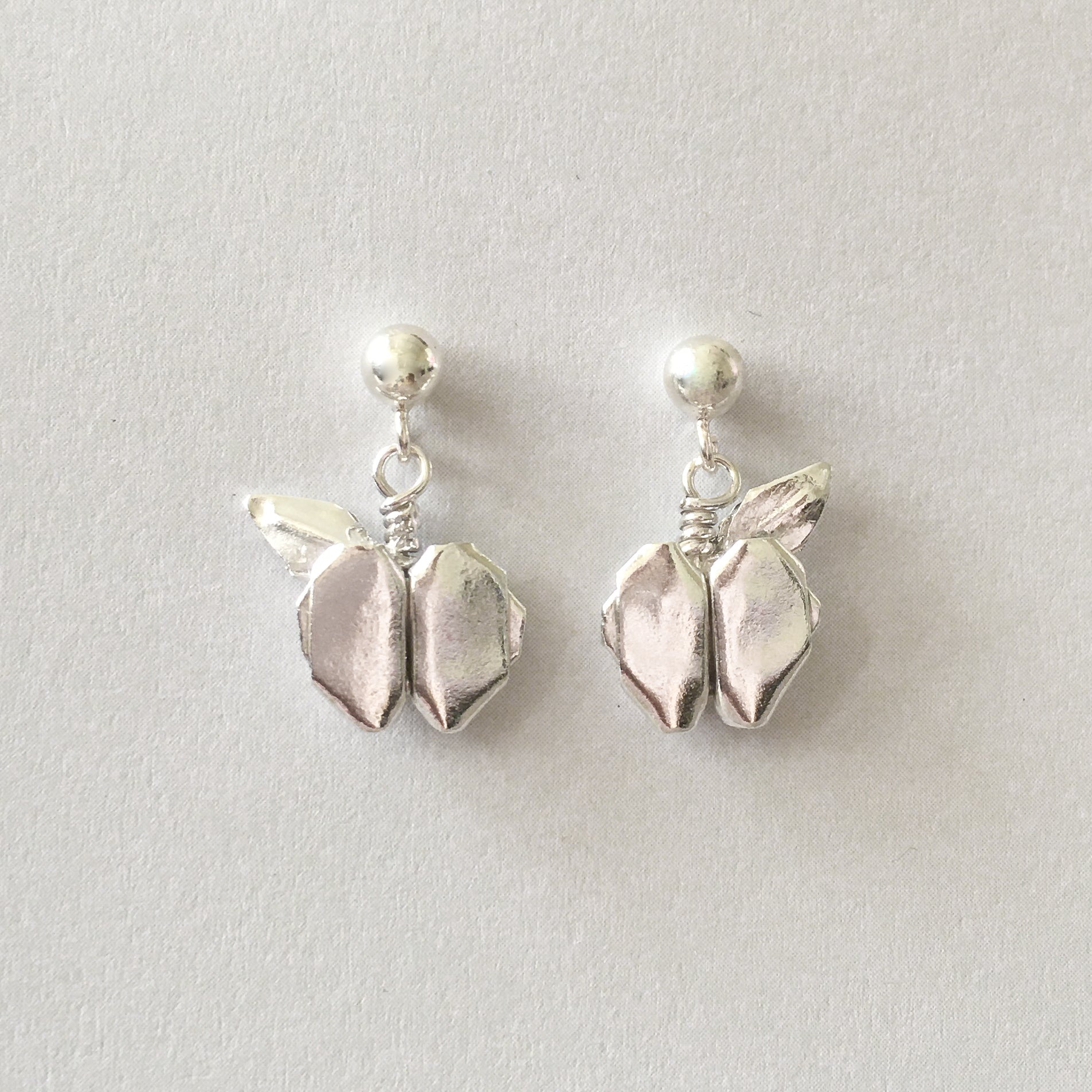 925 Silver Origami Apple Earrings