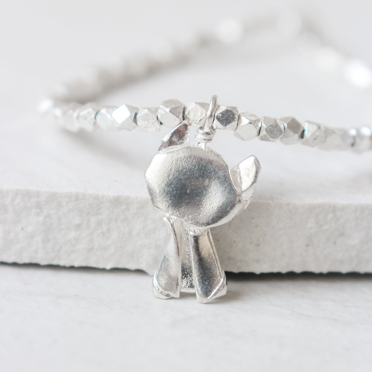 925 Silver Origami Cat Bracelet | Cat Jewelry | Engrave Jewelry