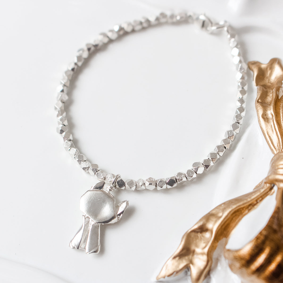 925 Silver Origami Cat Bracelet | Cat Jewelry | Engrave Jewelry