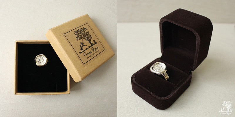 Sterling Silver Wax Seal Ring - Initial Monogram Q