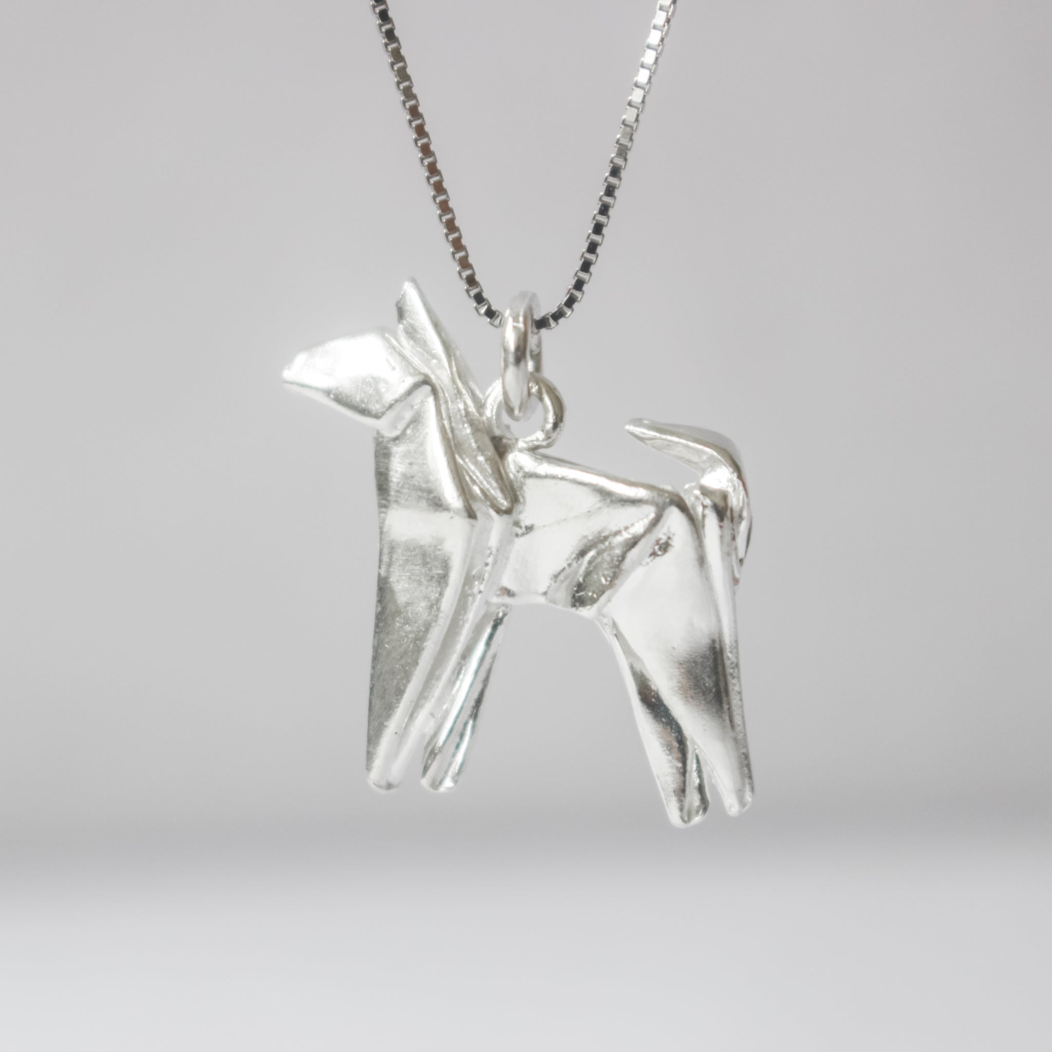 925 Silver Origami Dog Necklace