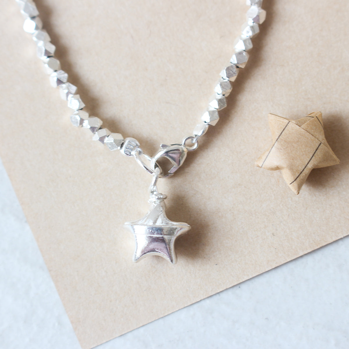 Origami Lucky Star Sterling Silver Bracelet