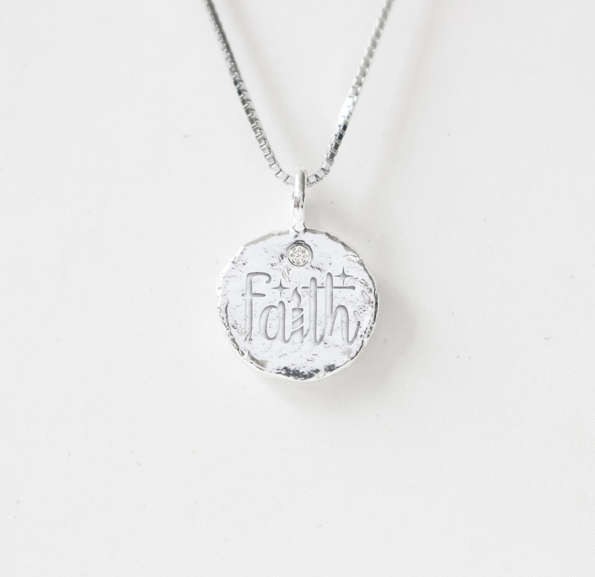Faith - Empowerment Diamond Silver Necklace