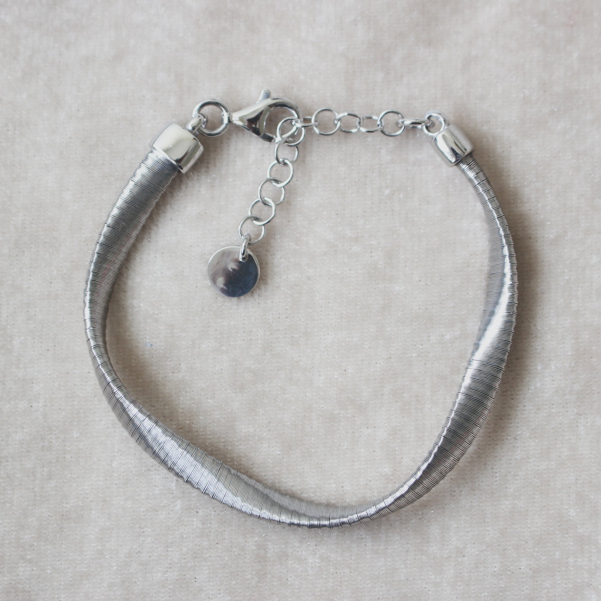 925 Italian Silver Thick Wavy Soft Bangle