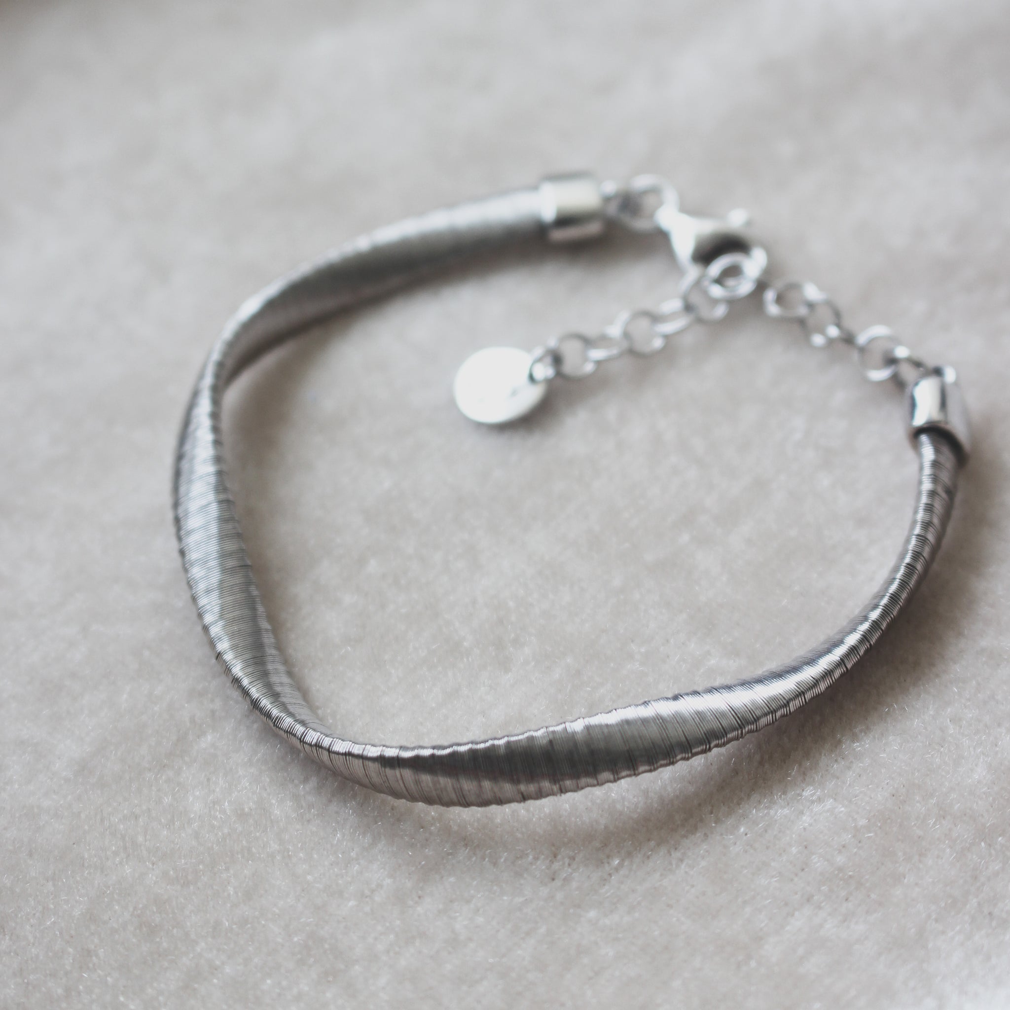925 Italian Silver Thick Wavy Soft Bangle