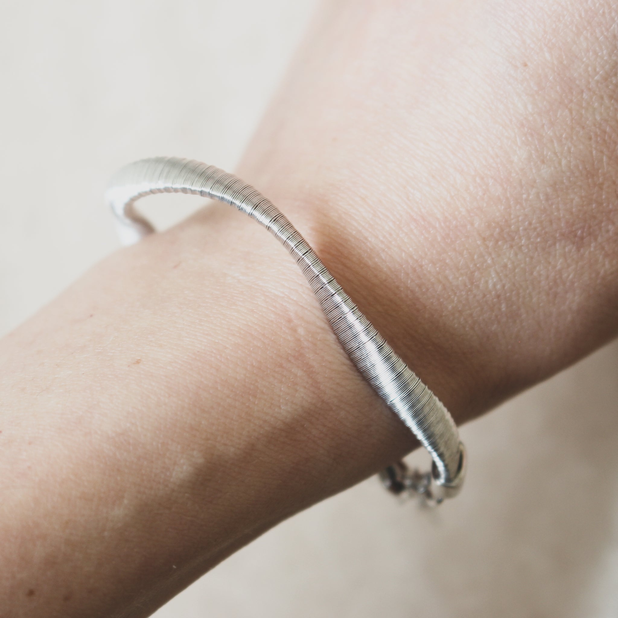 925 Italian Silver Thick Wavy Soft Bangle