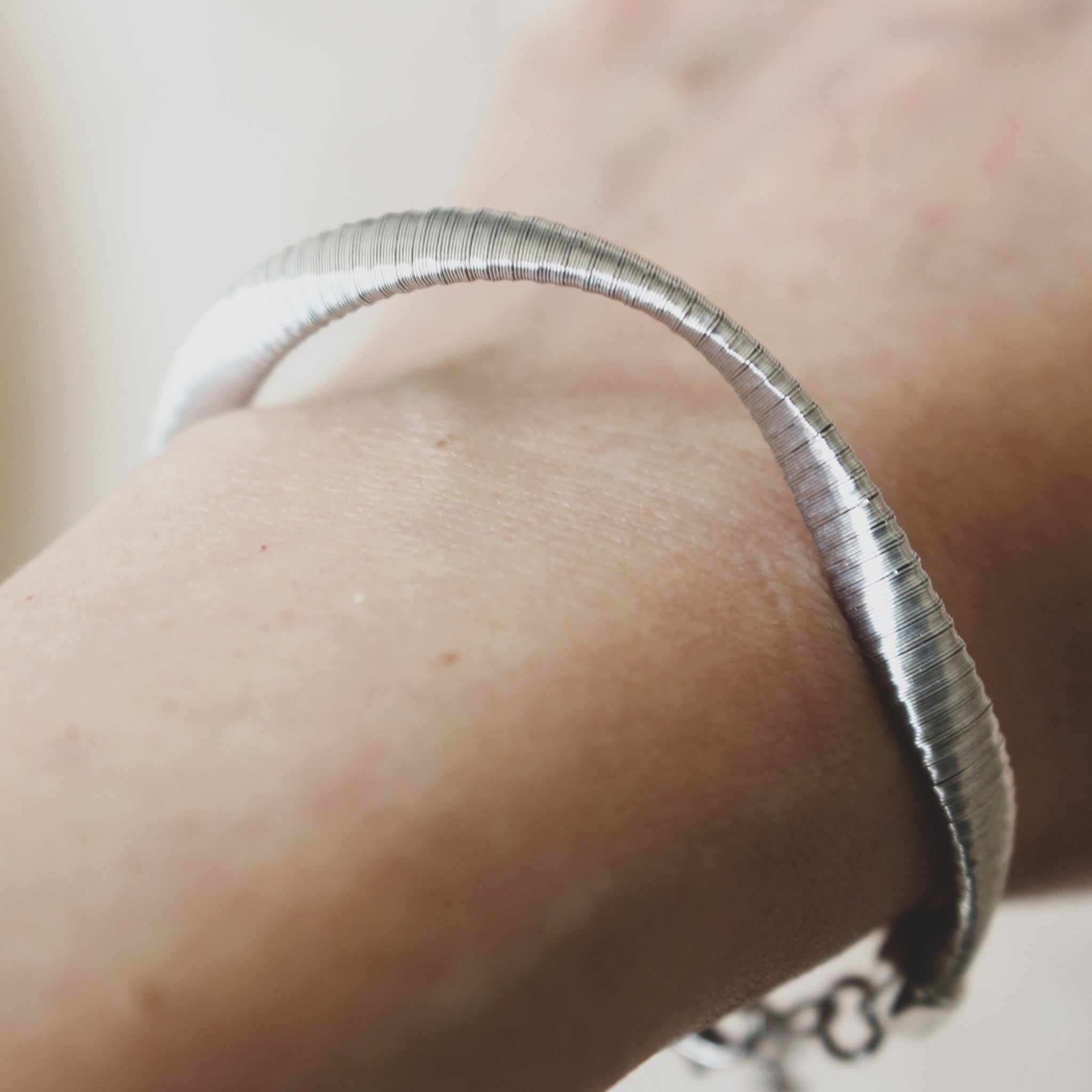 925 Italian Silver Thick Wavy Soft Bangle