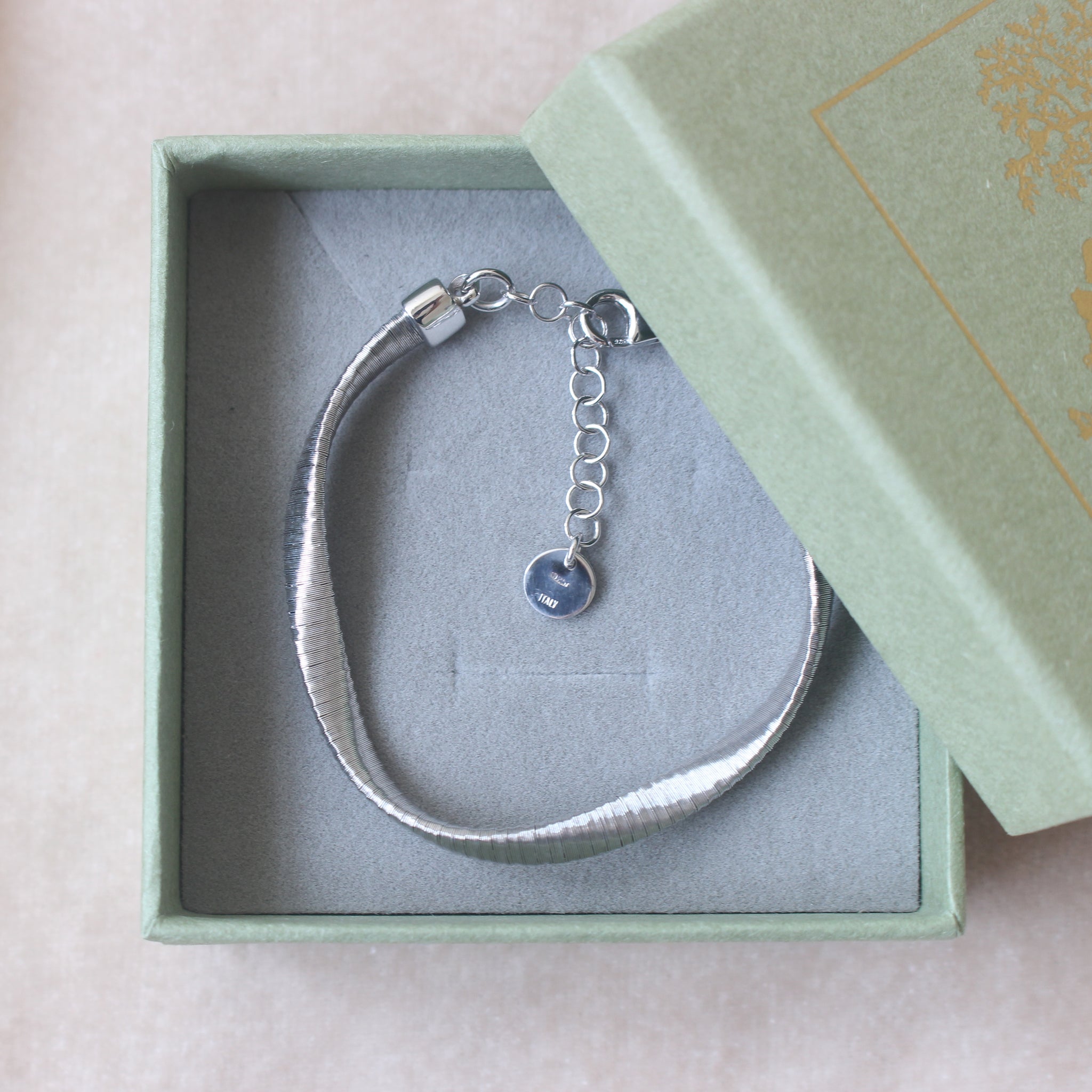 925 Italian Silver Thick Wavy Soft Bangle