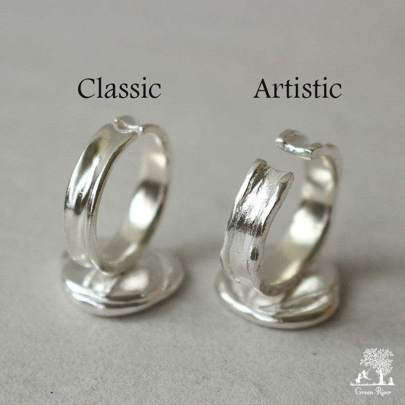 Sterling Silver Wax Seal Ring - Initial Monogram R