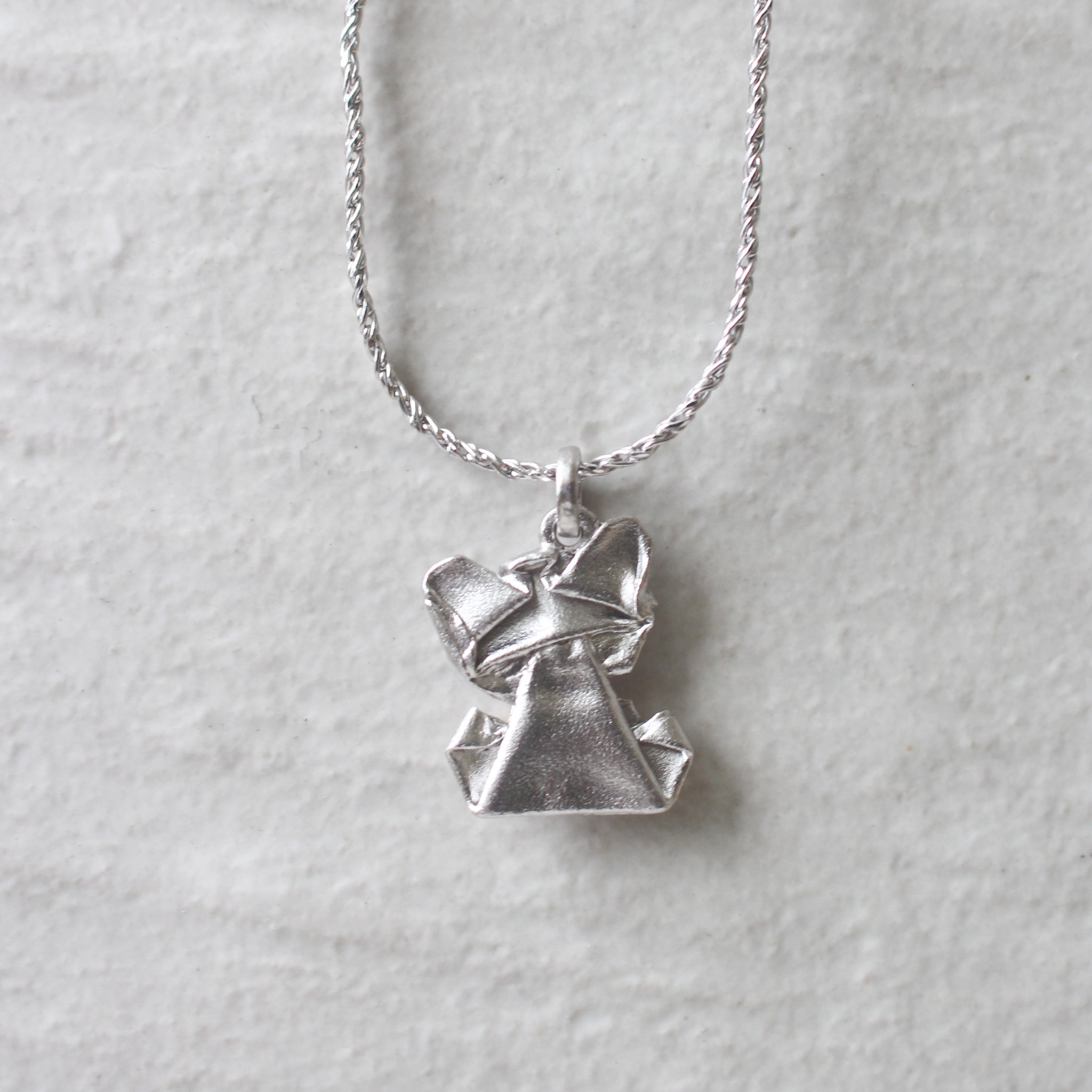 Bear My Love - 925 Silver Origami Bear My Love Necklace (Big/Silver/Matte)