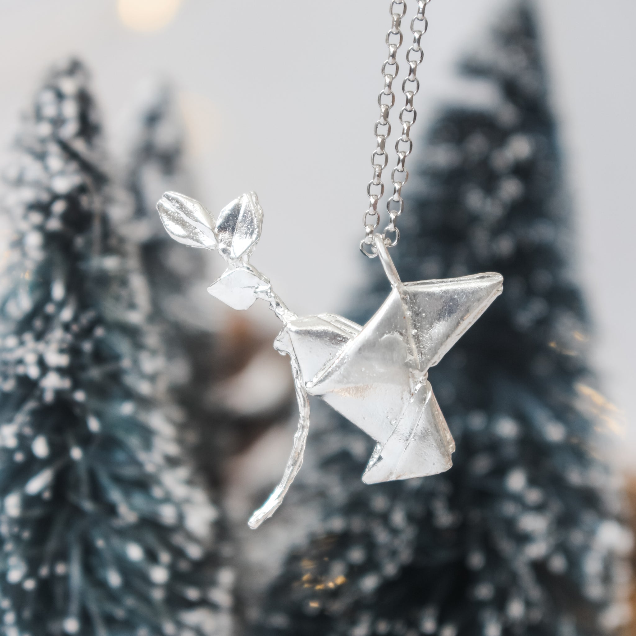 925 Silver Origami Dove of Peace