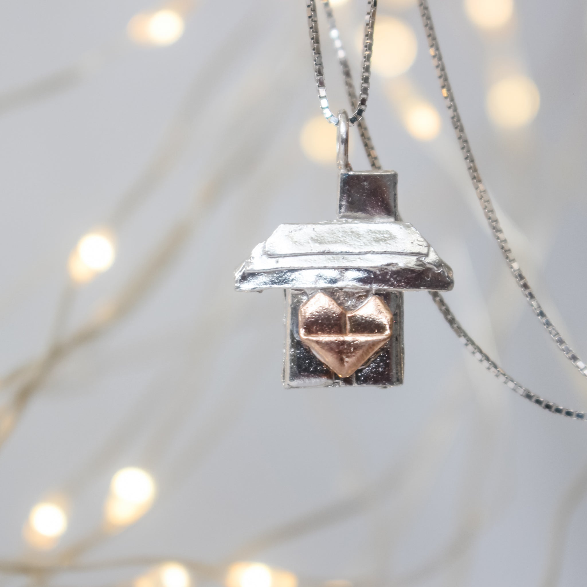 925 Silver Origami Home Sweet Home
