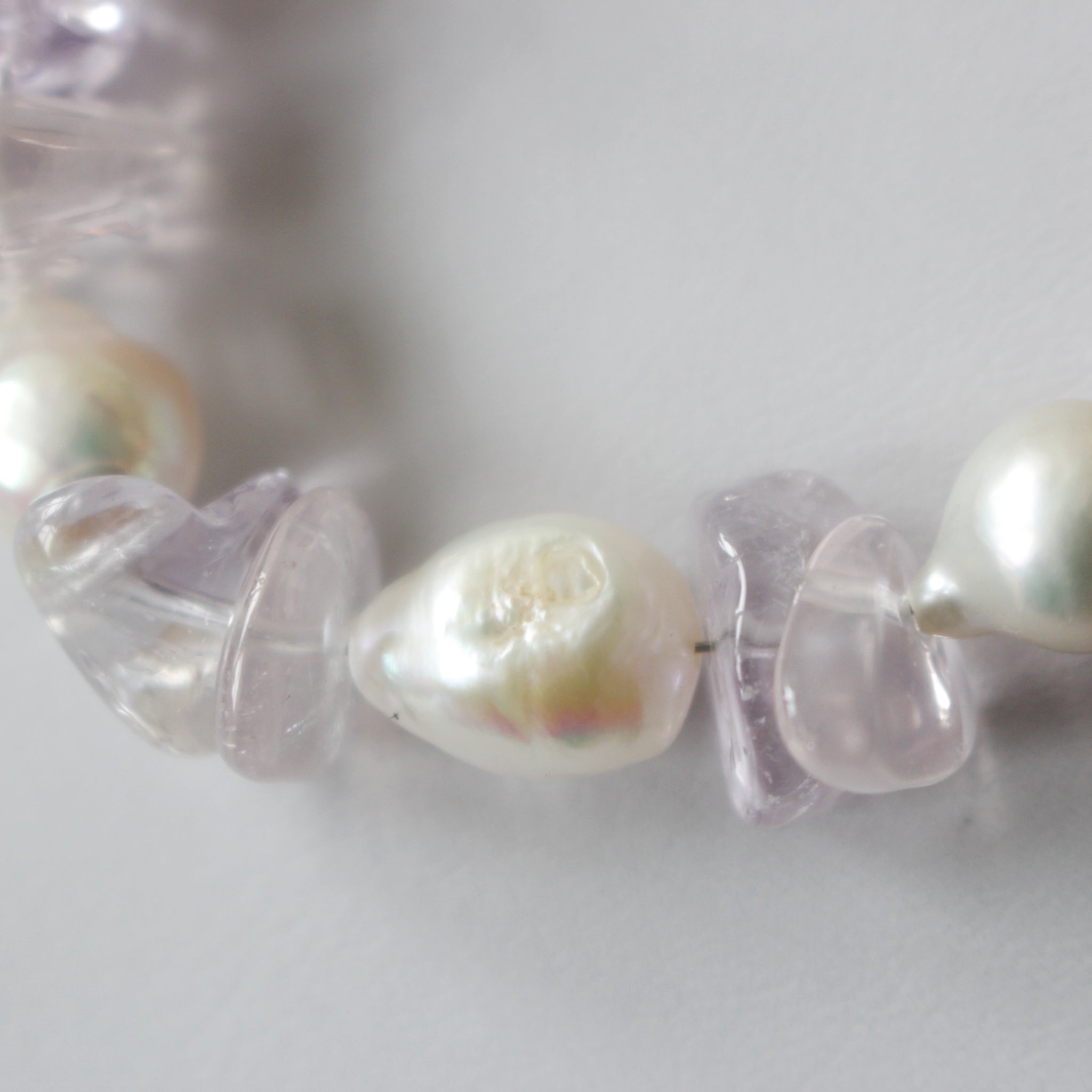 Amethyst and Rose Quartz Pearl Bracelet