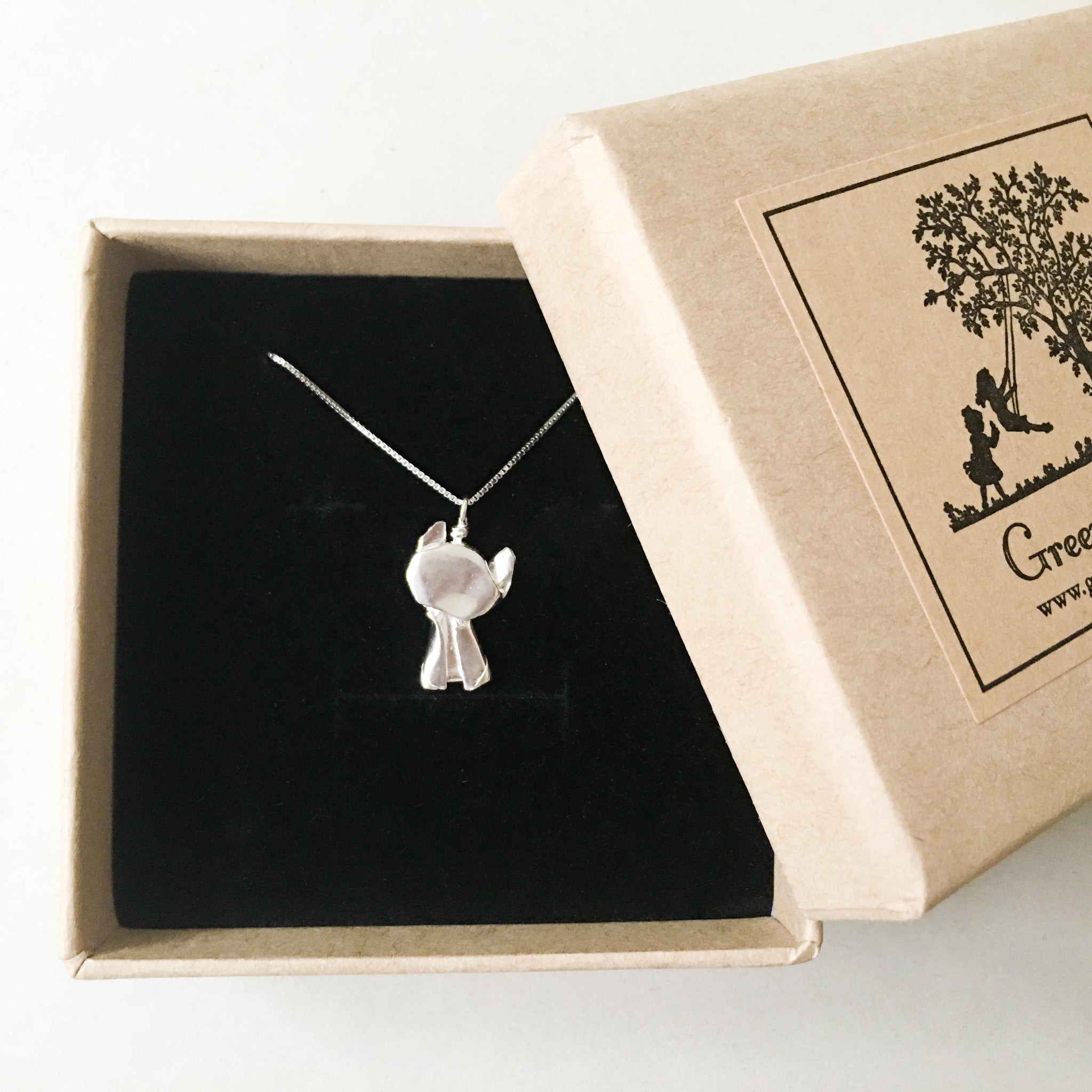 925 Silver Origami Cat (Small Size) Necklace
