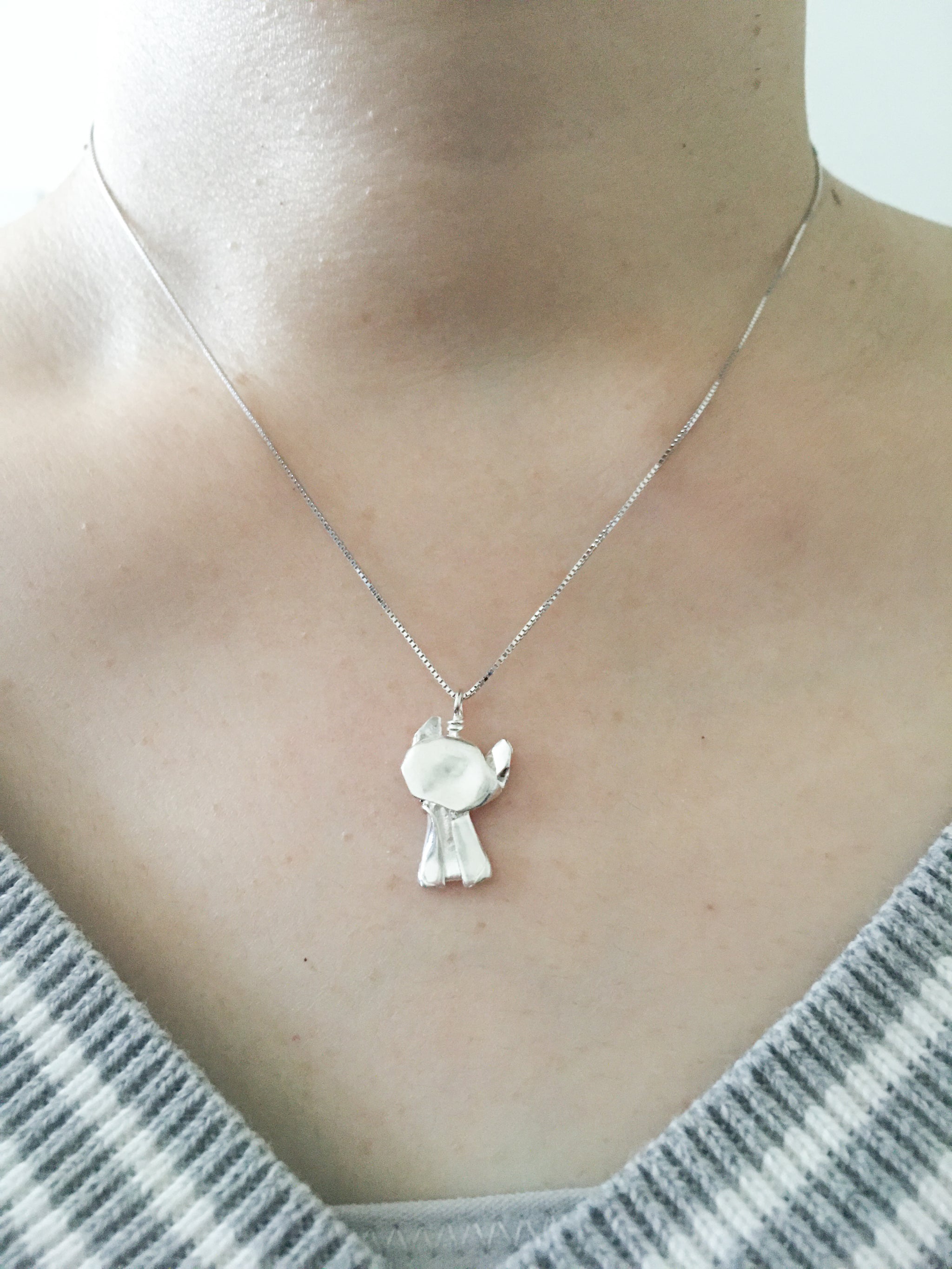 925 Silver Origami Cat (Small Size) Necklace