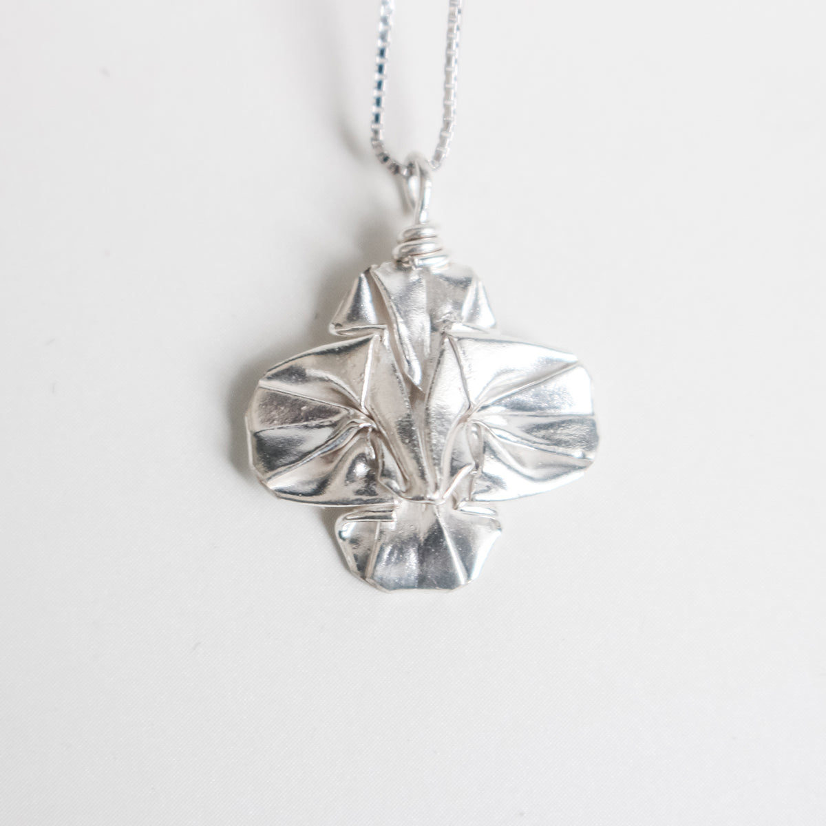925 Silver Origami Clover Necklace