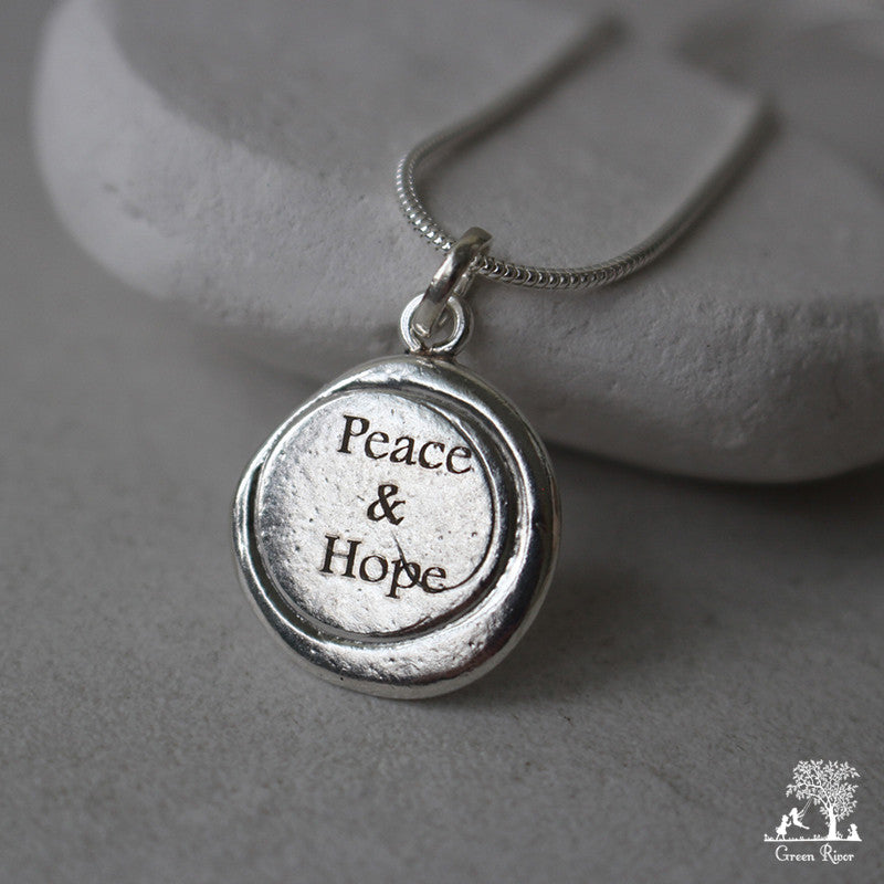 Origami Crane Sterling Silver Wax Seal Necklace