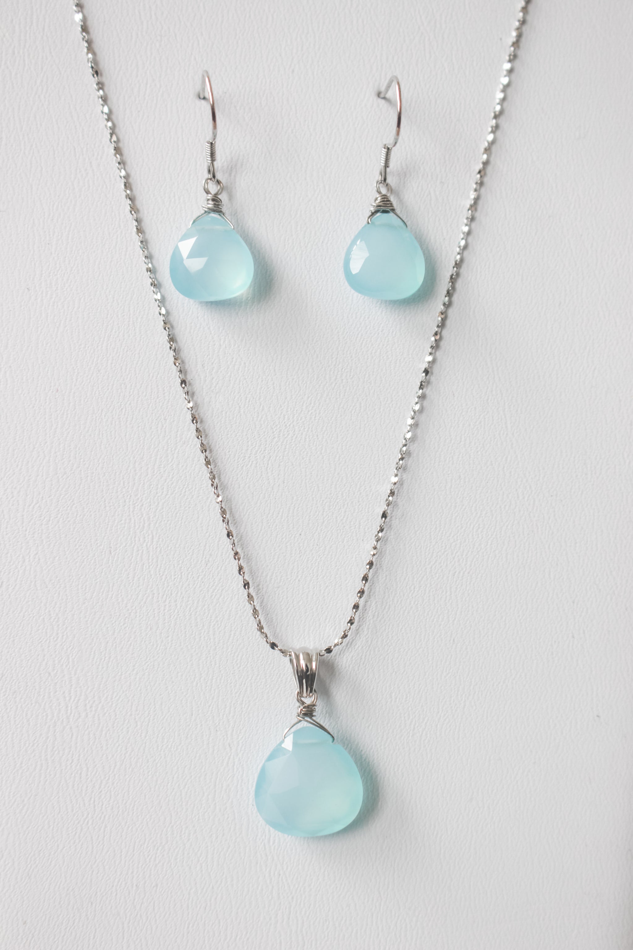 Aquamarine Earrings and Necklace