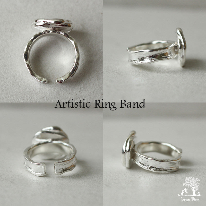 Sterling Silver Wax Seal Ring - Initial Monogram U