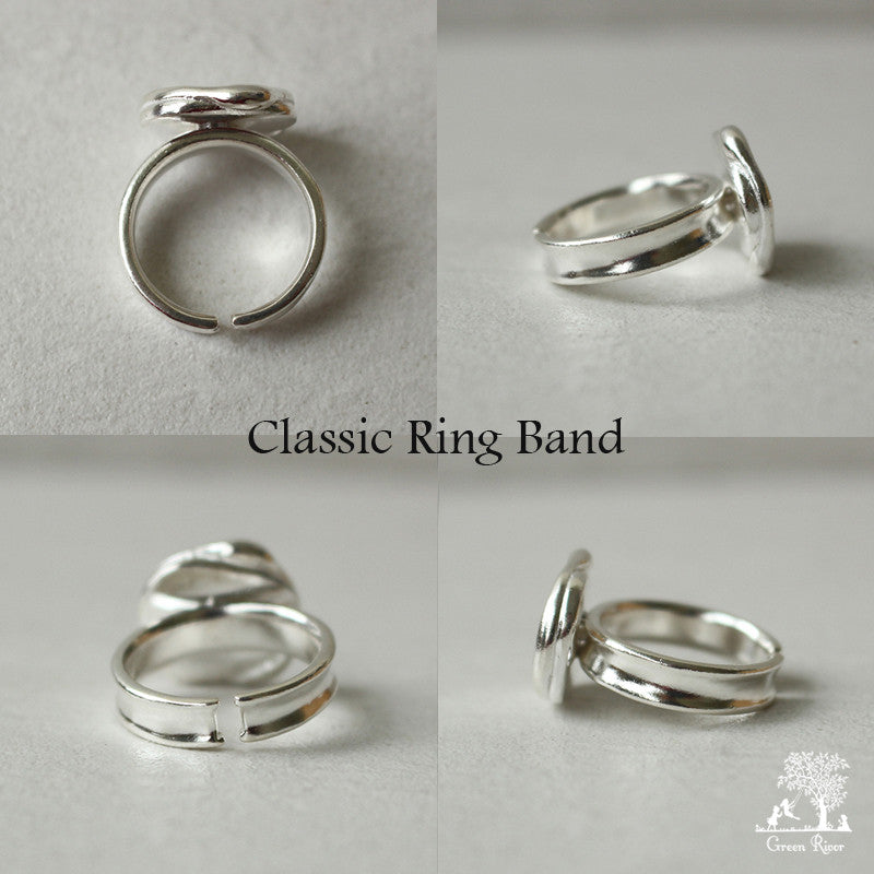 Sterling Silver Wax Seal Ring - Initial Monogram R