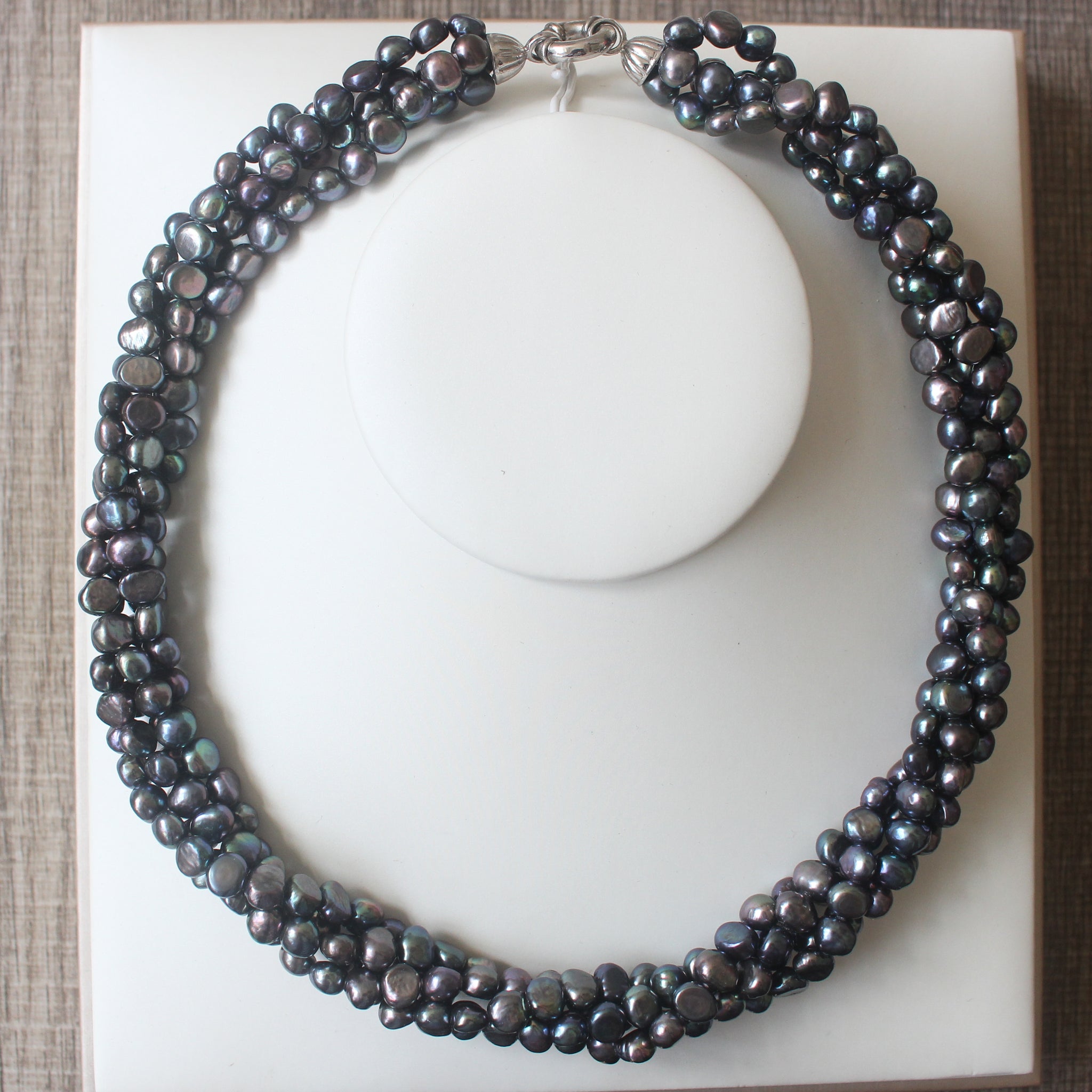 Dyed Black Freshwater Pearl Multi Layered Necklace
