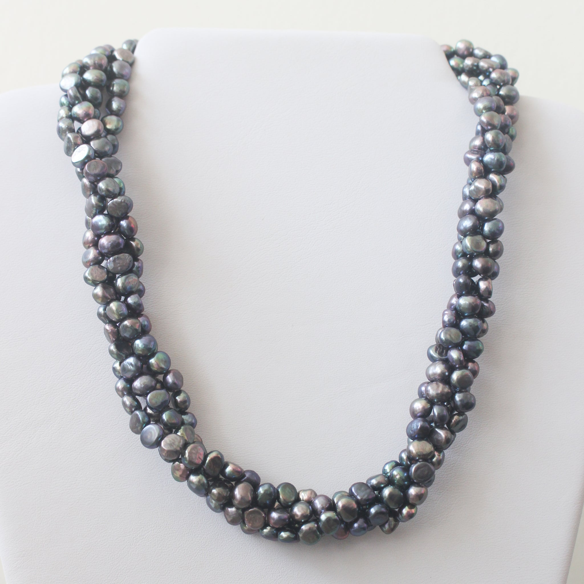 Dyed Black Freshwater Pearl Multi Layered Necklace