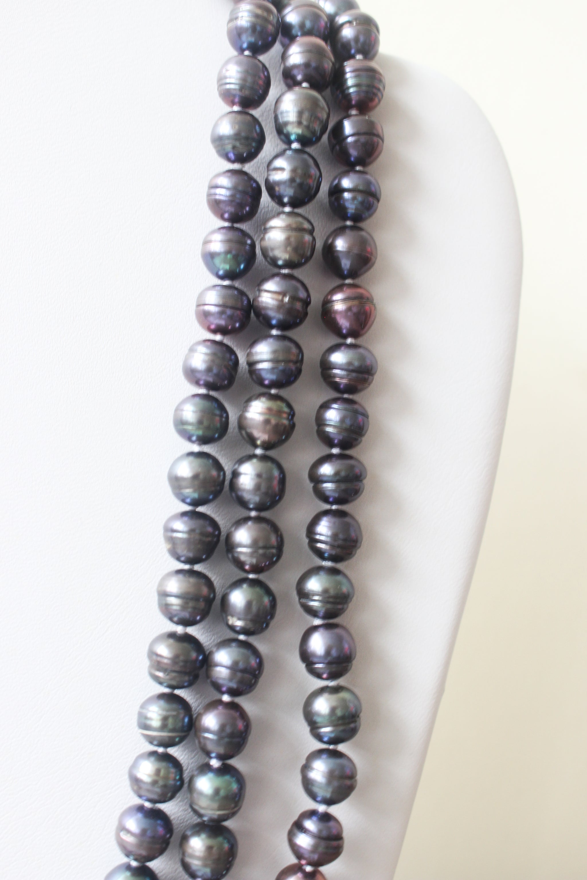 Dyed Black Freshwater Pearl Long Necklace