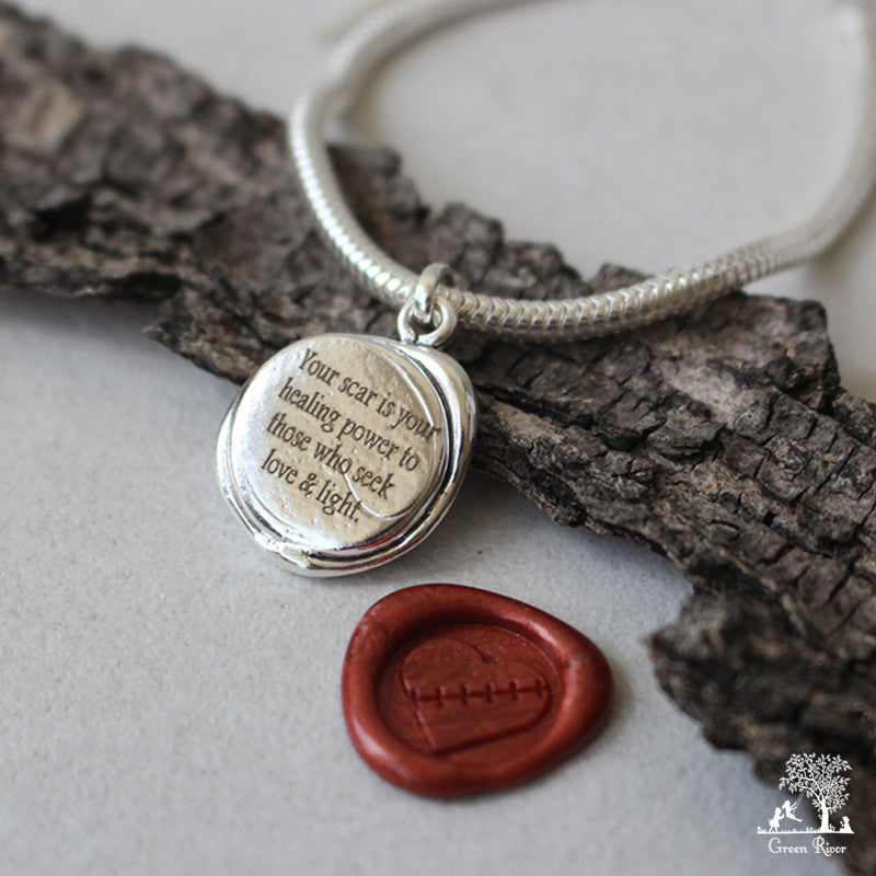 Healing Heart Sterling Silver Wax Seal Necklace