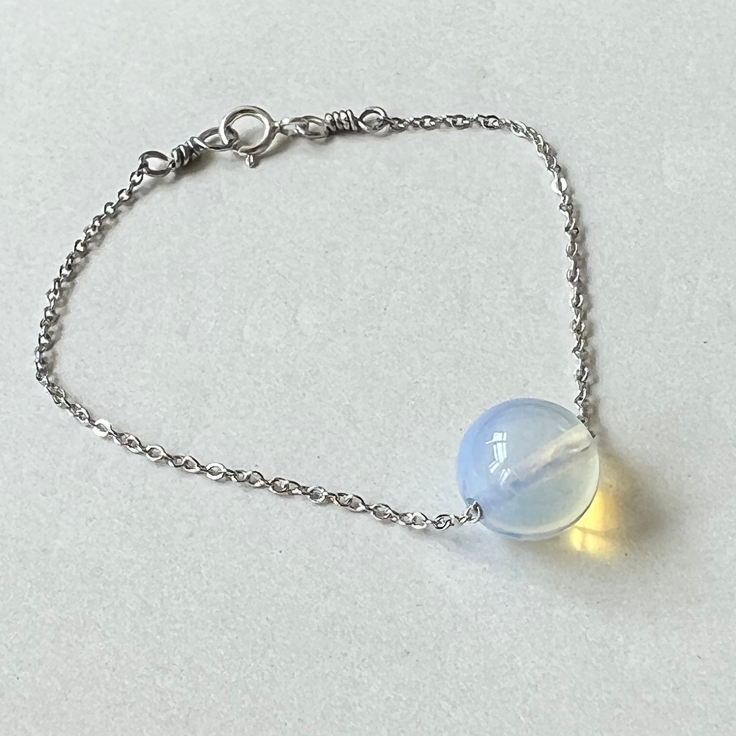 Synthetic Opal Bracelet Minimal Style