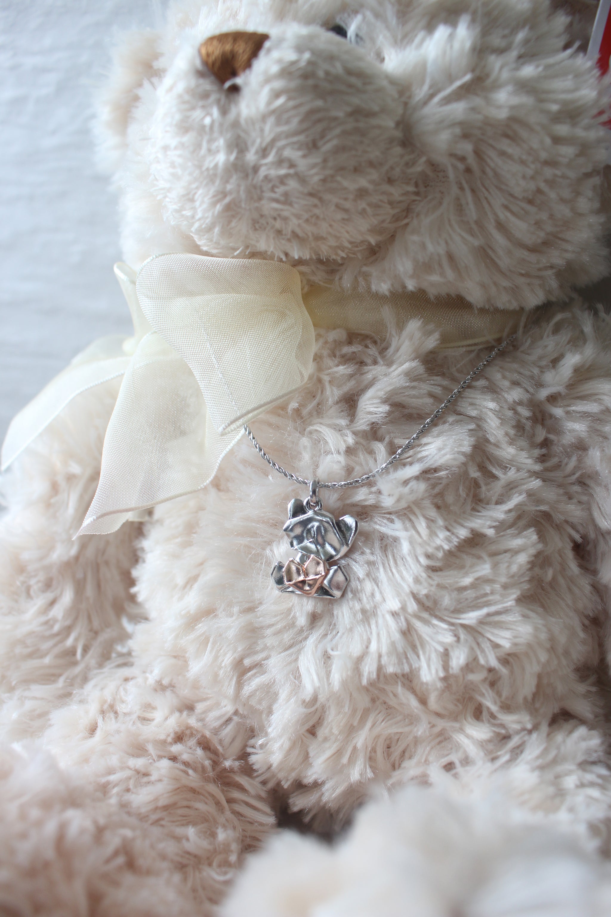 Bear My Love - 925 Silver Origami Bear My Love Necklace (Big/Silver/Gloss)