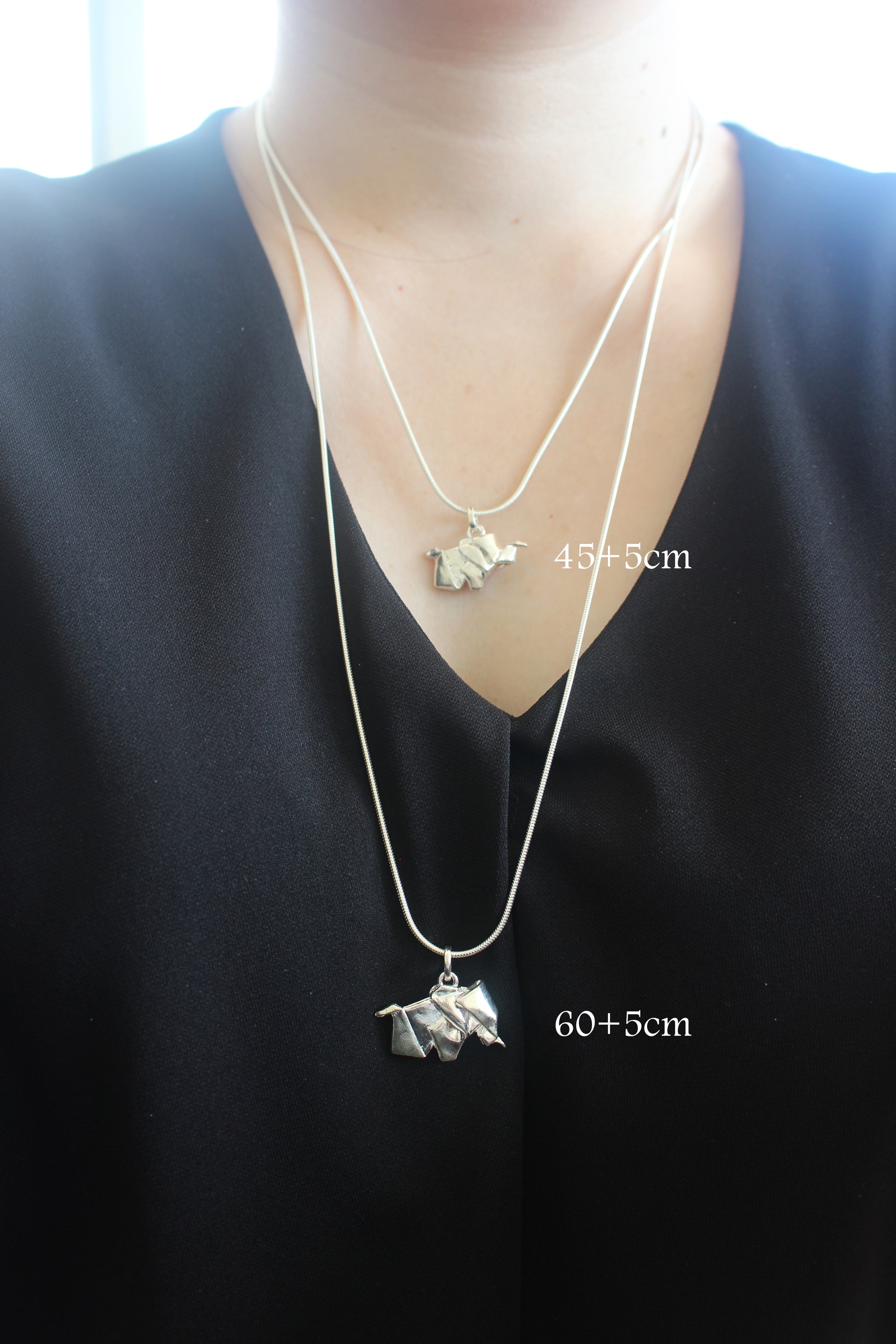 Silver Origami Penguin Necklace