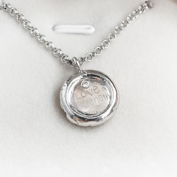 Love and Strength - Empowerment Diamond Silver Necklace