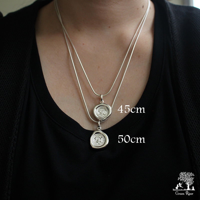 Healing Heart Sterling Silver Wax Seal Necklace