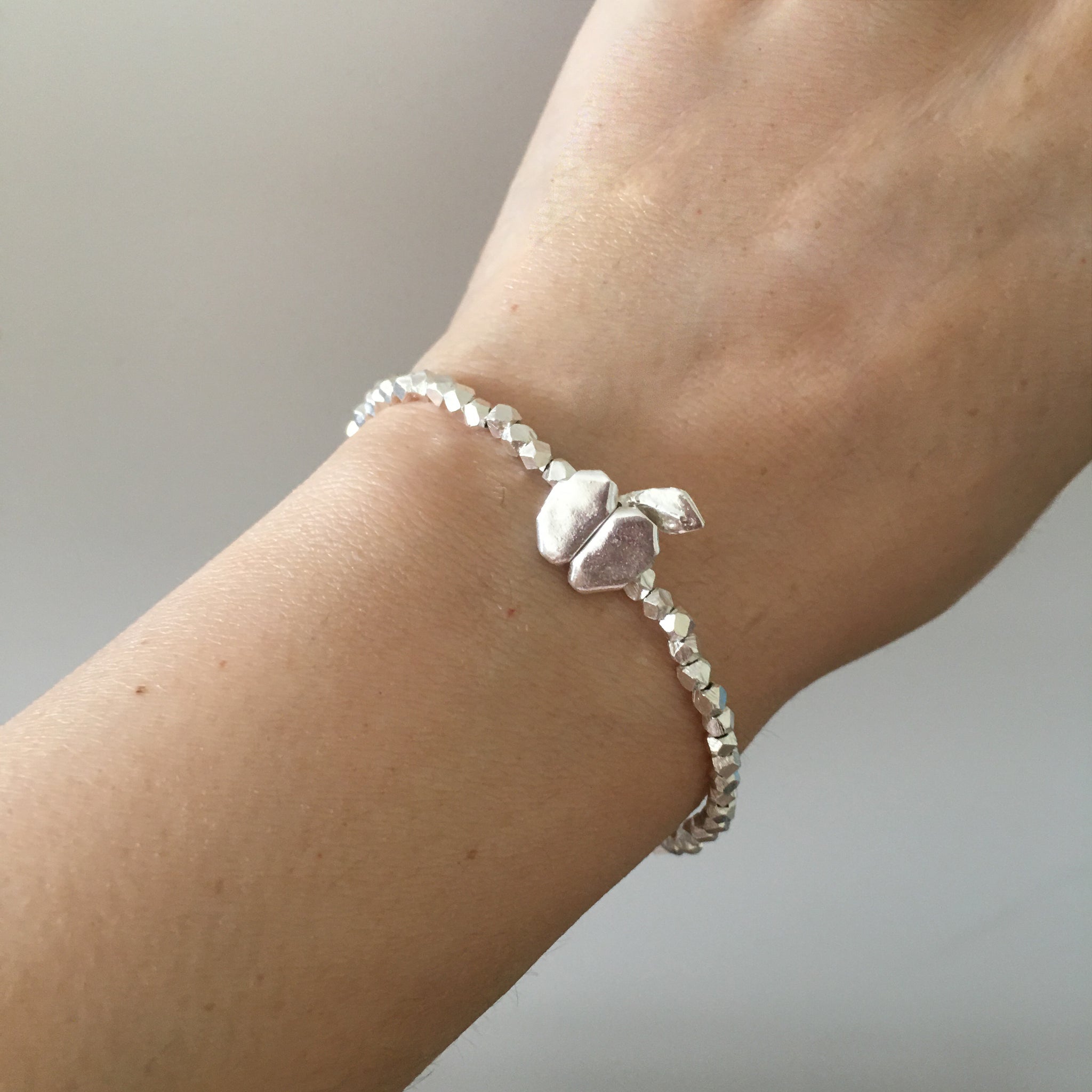 925 Silver Origami Apple Bracelet