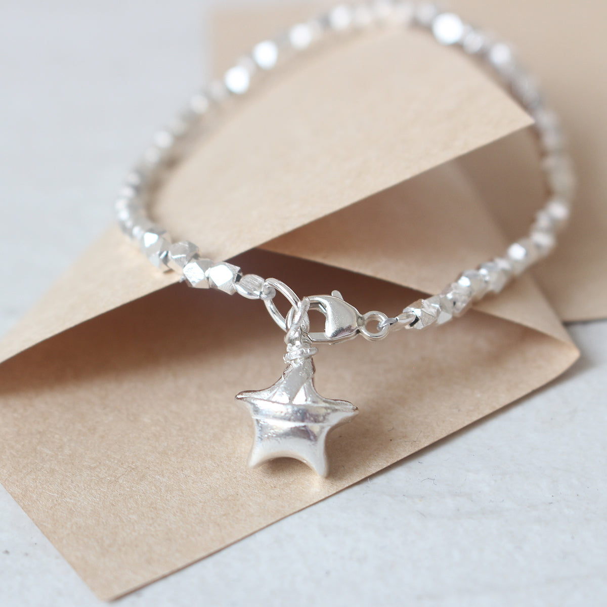 Origami Lucky Star Sterling Silver Bracelet