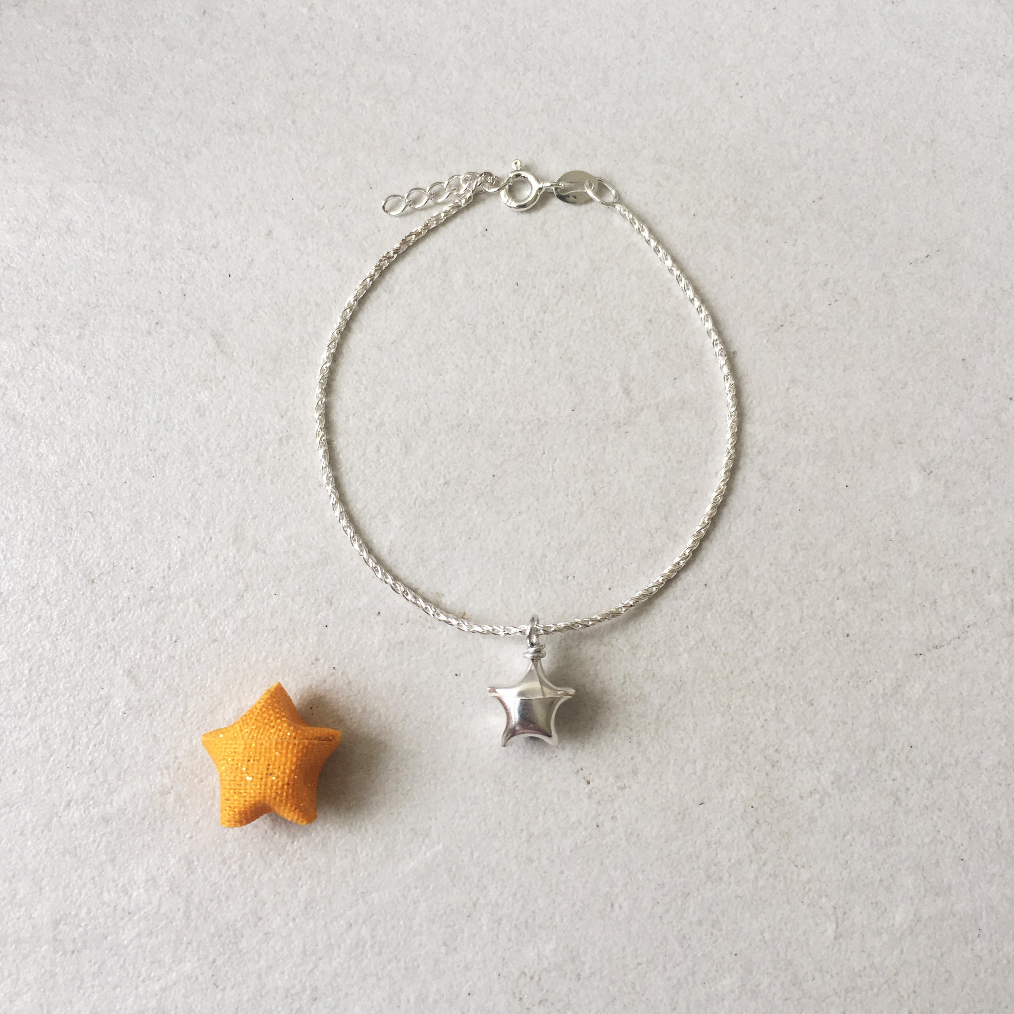 Teeny Tiny Origami Lucky Star Bracelet in 925 silver